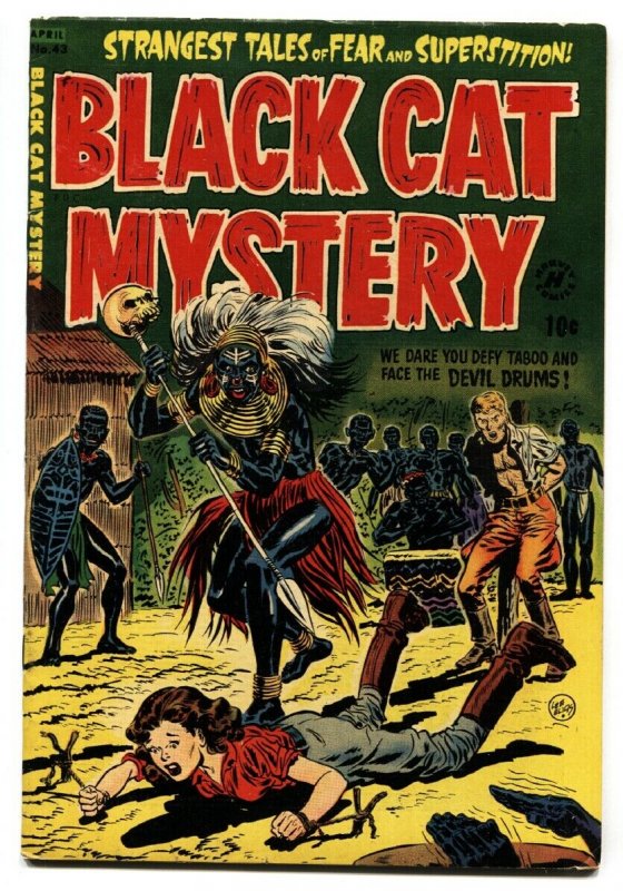 BLACK CAT MYSTERY #43-WOMEN TIED UP AND MENACED 1953-PCH FN+