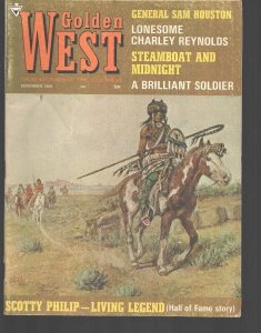 Golden West 11/1968-Indian cover-General Sam Houston-Steamboat & Midnight-VG/FN