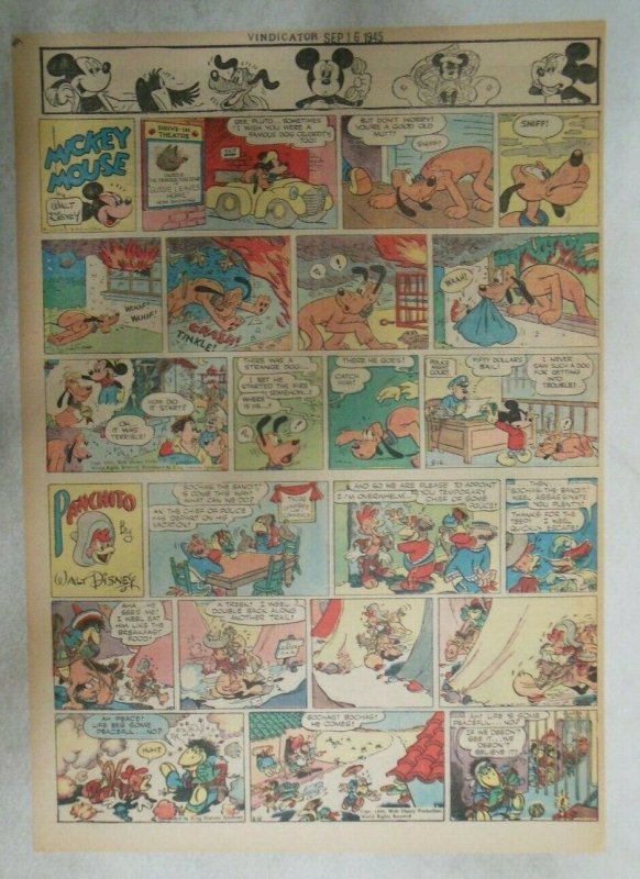Mickey Mouse Sunday Page by Walt Disney from 9/16/1945 Tabloid Page Size 