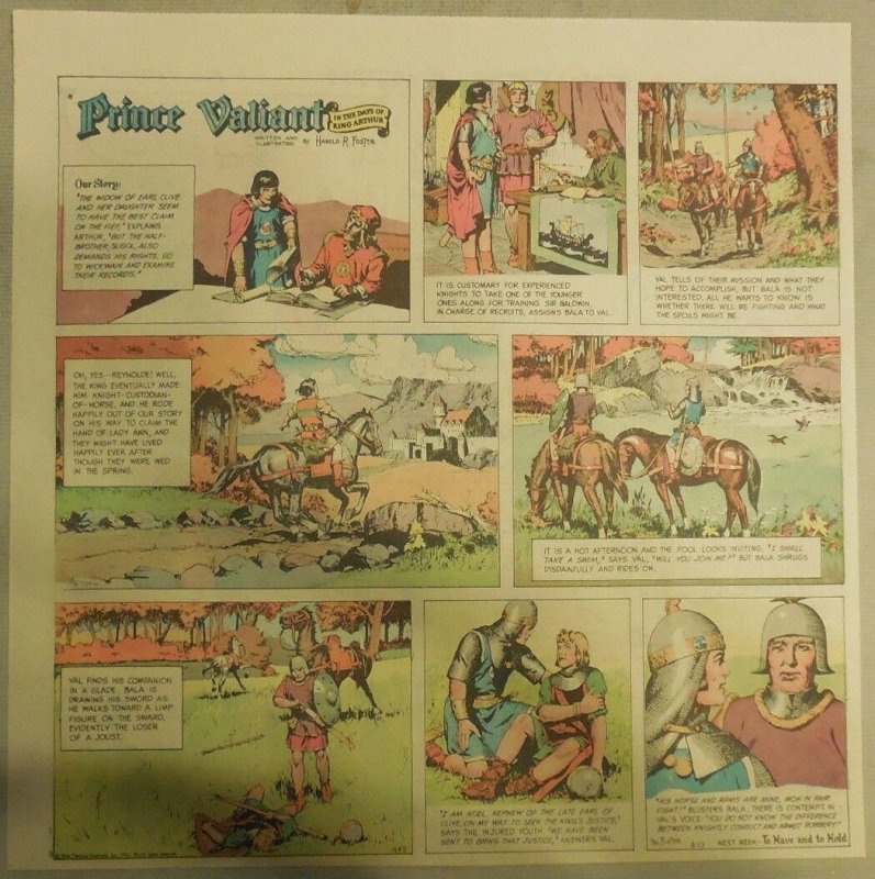 Prince Valiant Sunday by Hal Foster from 8/13/1967 2/3 Full Page Size ! 