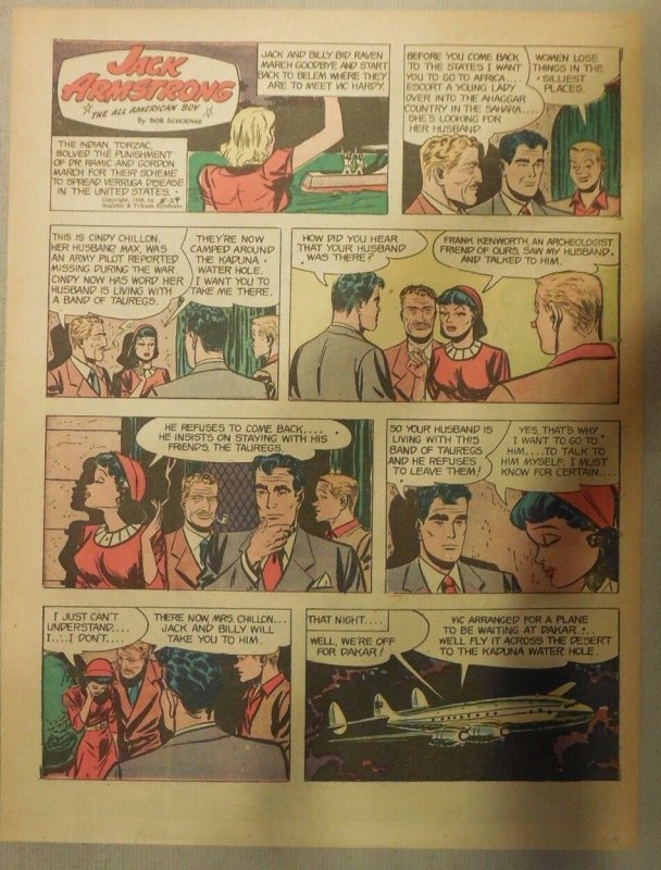Jack Armstrong The All American Boy by Bob Schoenke 8/29/1948 Tabloid Page !