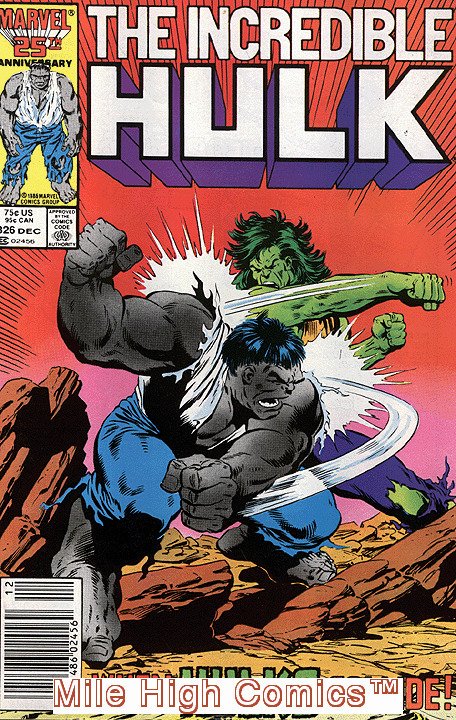 HULK  (1962 Series) (#1-6, #102-474, #600-635)(INCREDIB #326 NEWSSTAND Near Mint