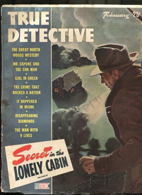 TRUE DETECTIVE FEB 1944-G-AL CAPONE-CRIME-MURDER-PULP-MAGAZINE FR/G