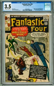 Fantastic Four #20 (1963) CGC 3.5! OWW Pages! 1st App. of the Molecule Man!