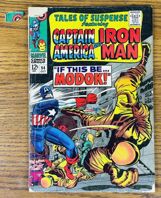 TALES OF SUSPENSE #94 FIRST APPEARANCE MODOK 1967 Marvel Comic Book NEEDS REPAIR