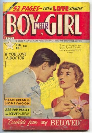 Boy Meets Girl #1 1950- Orchids from my Beloved- RARE VG-