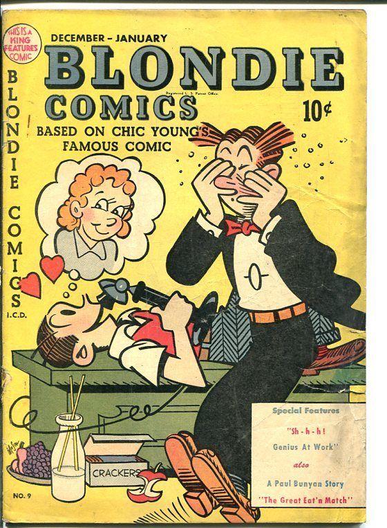 BLONDIE COMICS #9-old time phone cover-Golden Age G/VG