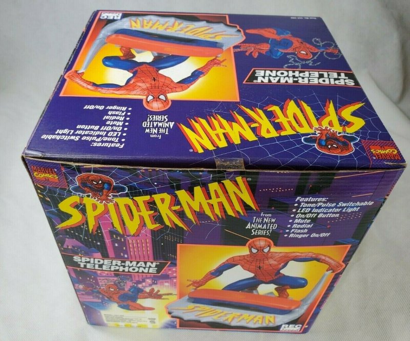 Spider-Man Animated Series Corded Telephone Vintage Mint 1994 Marvel Comics