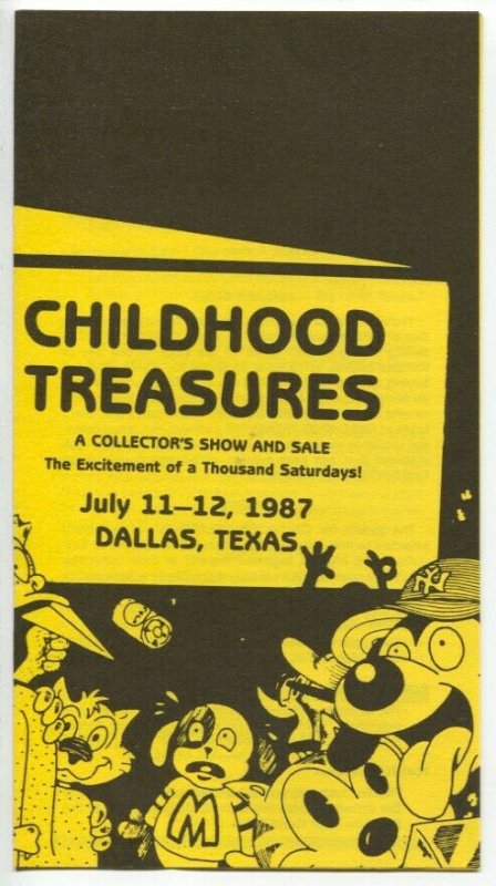 Childhood Treasures Convention Flyer 7/1987-tr-fold advertising flyer-histori...