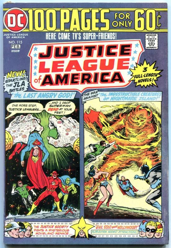 JUSTICE LEAGUE OF AMERICA #115 1975-100 PAGE ISSUE -JLA FN/VF