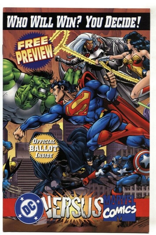 DC VERSUS MARVEL 1995 Consumer preview with sealed trading cards-comic book