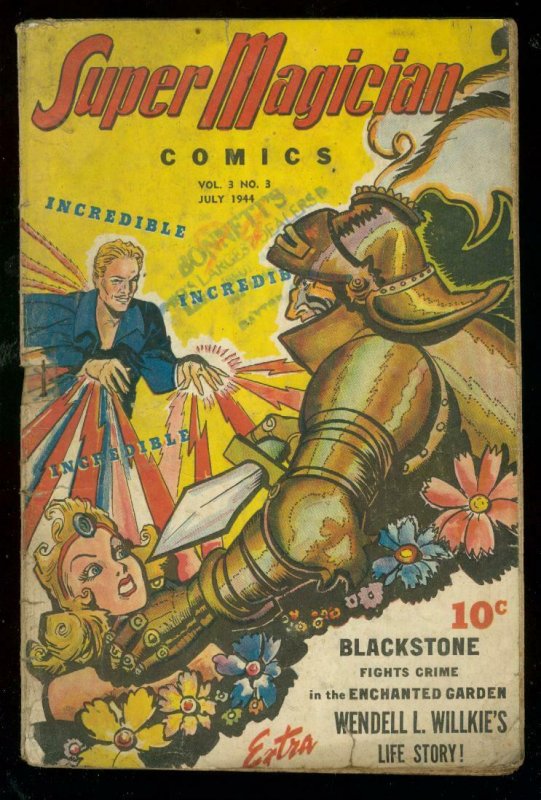 SUPER MAGICIAN v.3 #3 1944-BLACKSTONE-WENDELL WILLKIE VG 