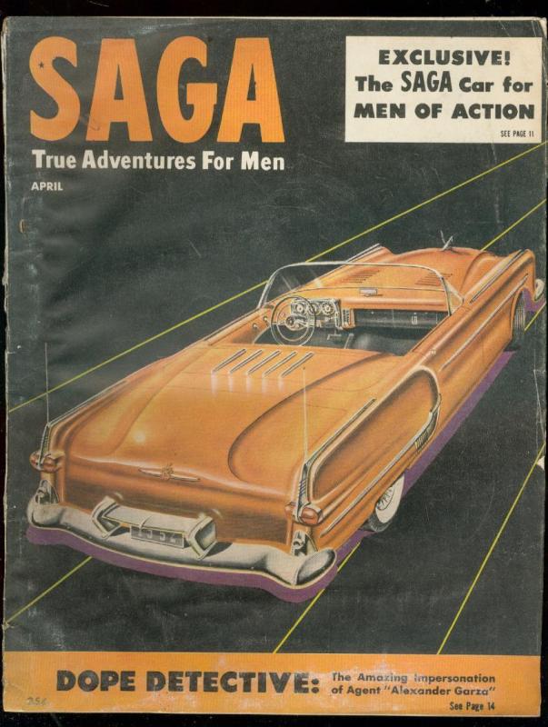 SAGA PULP-APR 1952-CARS-ADVENTURE-DOPE DETECTIVE-CRIME FR/G