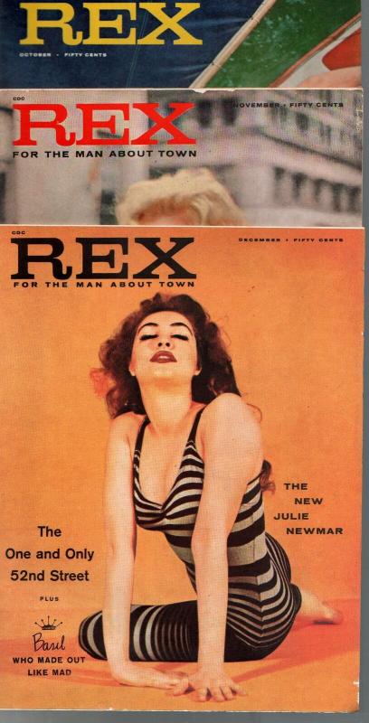 Rex-Vintage Men's Magazine Complete Lot of 1st 3 Issues 1957-cheesecake-VG