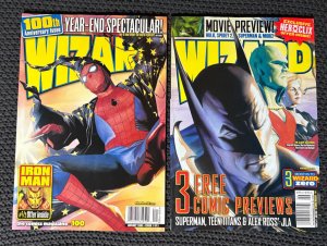 2000/2003 WIZARD Comic Magazine #100 & 141 FN/FN+ Alex Ross Covers LOT of 2