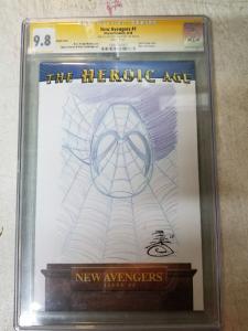 New Avengers # 1 NM/MT SKETCH COVER W/ORIGINAL ART CGC Danny Miki Spider-Man RM1