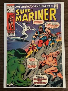 Sub-Mariner #35 (1971). VF-. Namor, Hulk & Silver Surfer battle Avengers!