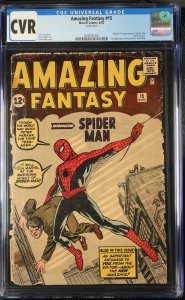 (1962) AMAZING FANTASY #15 CGC CVR (0.5)! 1st SPIDER-MAN! Front/Back Cover ONLY!