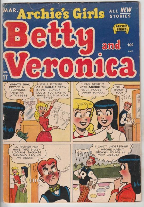 Archie's Girls Betty and Veronica #17 (Mar-55) VG/FN Mid-Grade Archie, Betty,...