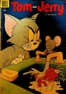 Tom and Jerry  Comic Book 132 Dell Comics 1955 Faucet Sink Bath