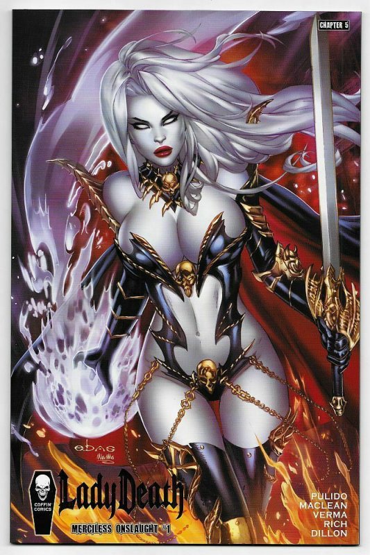 Lady Death Merciless Onslaught #1 Eric Basaldua EBAS Gold Foil Variant (NM)