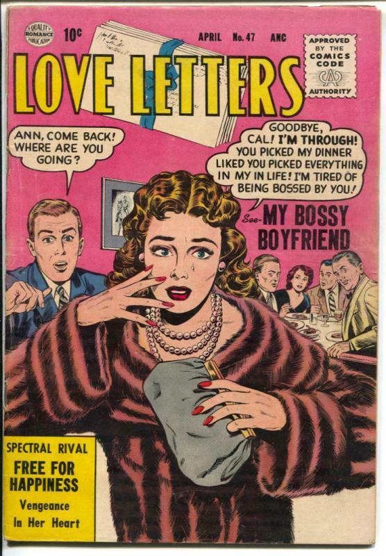 Love Letters #47 1956-Quality-Good Girl Art-spicy poses-fur coat-VG+