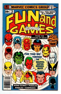 Fun and Games Magazine #1 newsstand - Marvel Activity Book - 1979 - FN
