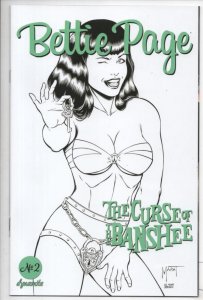 BETTIE PAGE Curse of the Banshee #2 Mychels B/W Variant, VF/NM, 2021, Betty