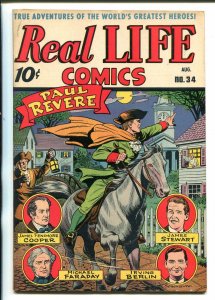 REAL LIFE #34-1946-NEDOR-PAUL REVERE-SCHOMBURG-IRVING BERLIN-JAMES STEWART-vf-