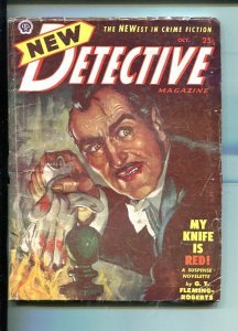 NEW DETECTIVE-OCT 1951-HARD BOILED PULP FICTION-WOOLRICH-MYSTERY & CRIME-g/vg