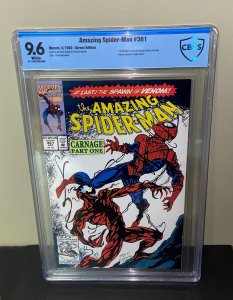 Amazing Spiderman #361 (CBCS 9.6 NM+ ) 1st Full Carnage /  1992