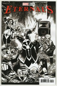 ETERNALS #1 RAMOS B&W LAUNCH SKETCH VAR EB174