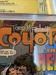 Coyote (1985) # 11 (CGC 9.6 WP SS) Signed By Todd McFarlane | 1st Mcfarlane