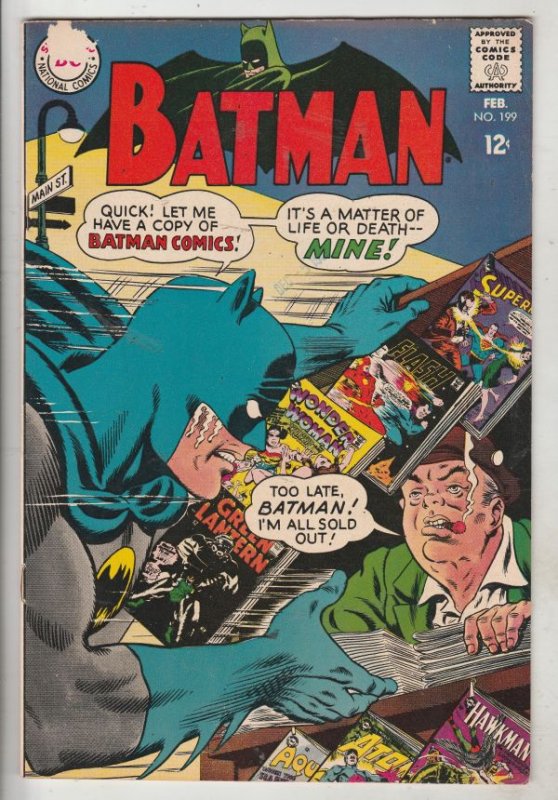 Batman #199 (Feb-68) FN/VF+ High-Grade Batman, Robin the Boy Wonder