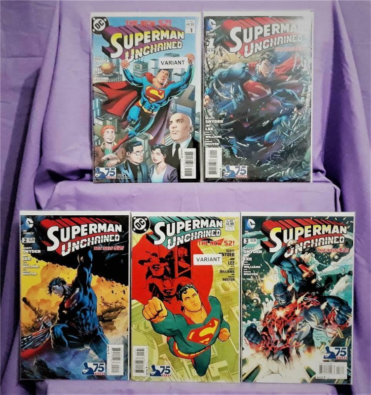 Scott Snyder SUPERMAN UNCHAINED #1 - 3 Jim Lee w 2 Variant Covers (DC, 2013)!
