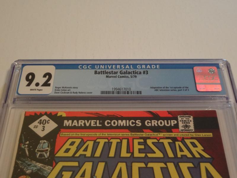 Battlestar Galactica #1-3, CGC 9.2; Whitman variants! 3-part TV show adaptation!