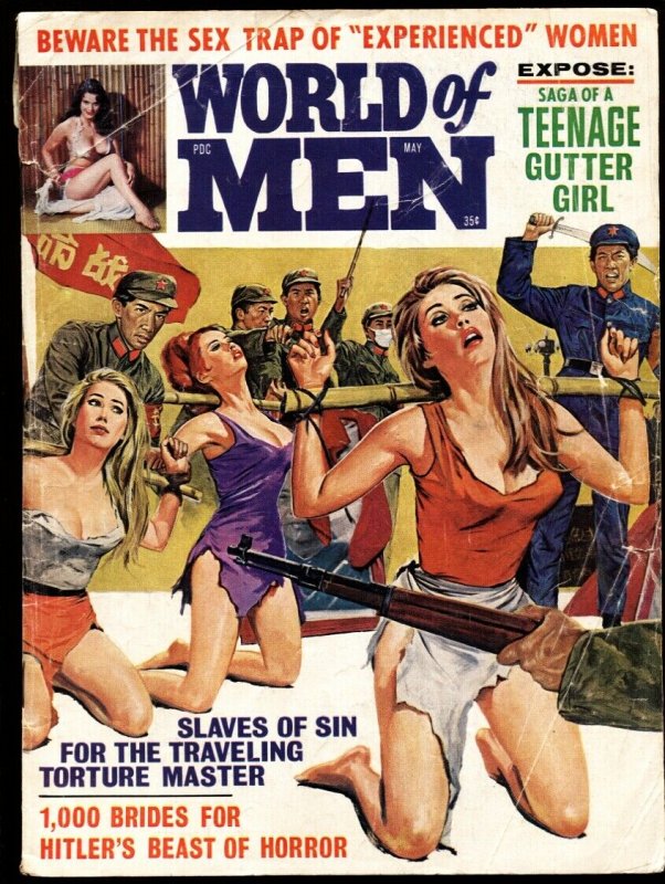 World of Men May 1968 Bondage and torture cover-Chinese commies