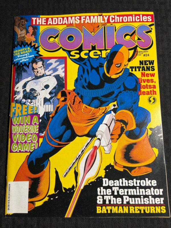1991 COMICS SCENE Magazine #24 FN+ 6.5 Addams Family / Punisher / Deathstroke