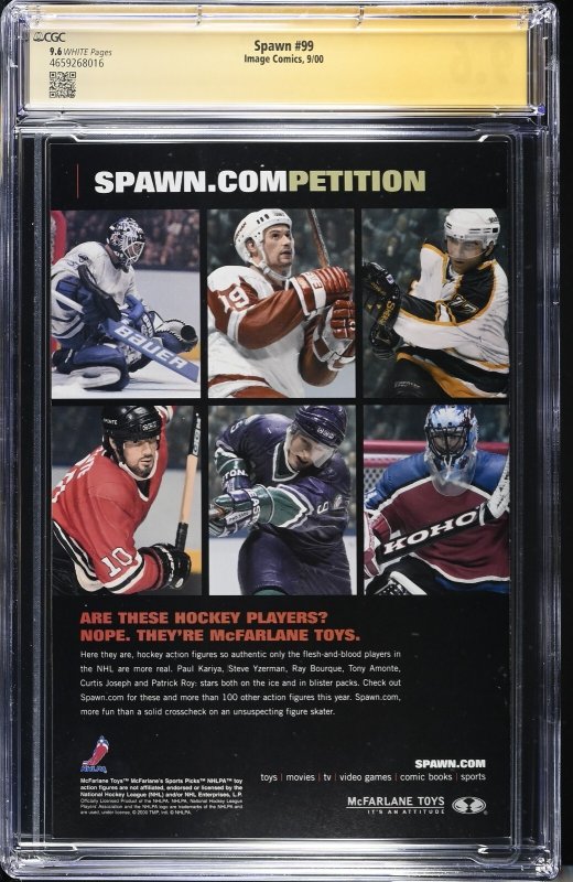 Spawn (2000) # 99 (CGC 9.6 SS) Signed Greg Capullo * Census = 3 * Image Comics