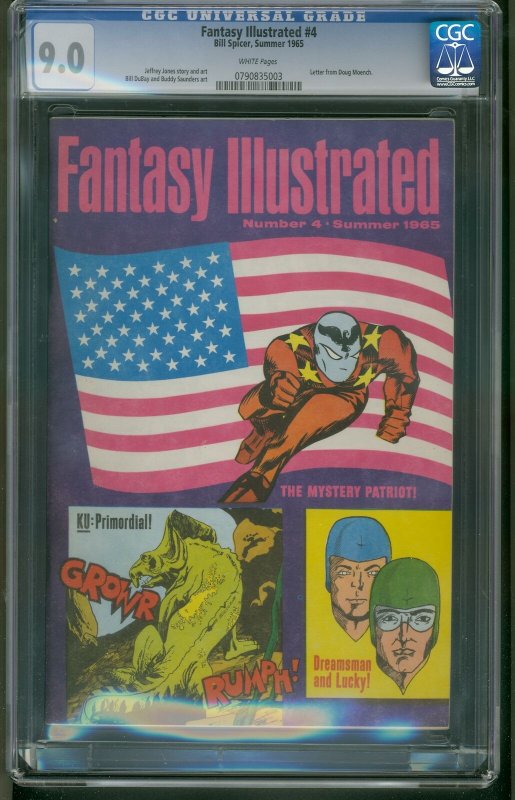 FANTASY ILLUSTRATED #4 CGC 9.0  JEFF JONES - BILL DUBAY 0790835003