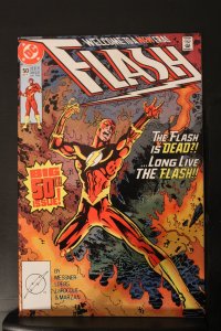 The Flash #50 (1991) Super-High-Grade NM! The Flash Is Dead! Wow1