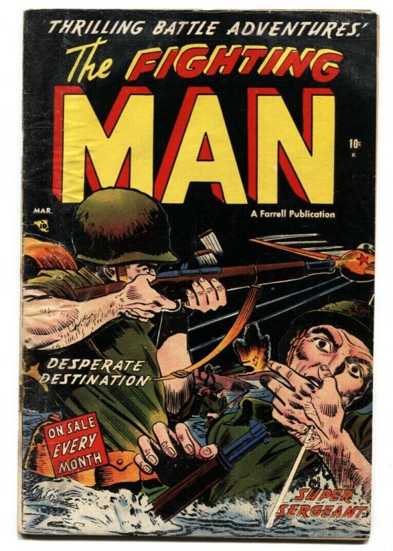 Fighting Man #5 AMERICAN SOLDIER SHOT ON COVER! Golden-Age comic