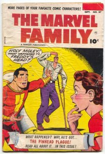 Marvel Family #87 1953-Fawcett-Capt Marvel-Mary Marvel- Pinhead Plague G