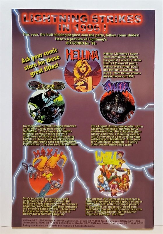 Weezul #1/B (Aug 1996, Lighting Comics) 9.0 VF/NM  