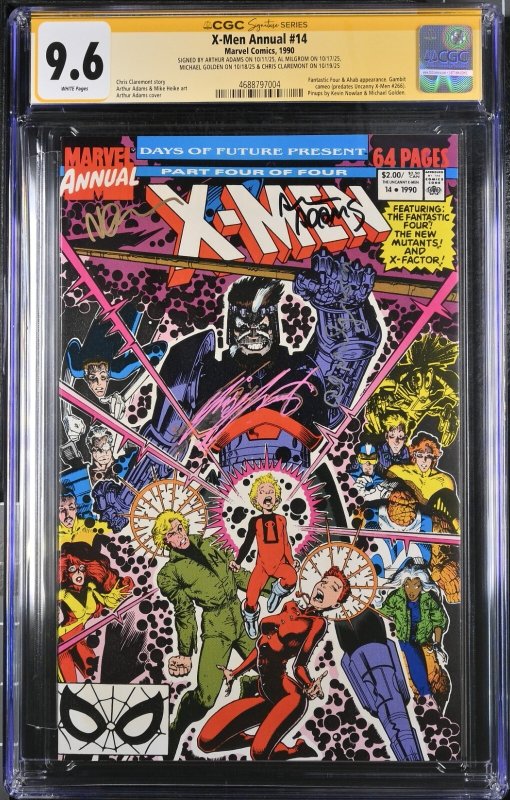 X-Men Annual (1990) # 14 (CGC 9.6 WP SS) Signed Claremont Milgrom Adams Golden