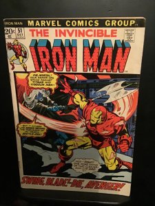 Iron Man #51 (1972) High-grade 1st Swing Blade key! VF/NM Wow!