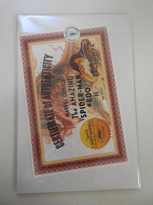 The Amazing Spider-Man #800 Campbell Cover H  Signed by Campbell Cert sealed!