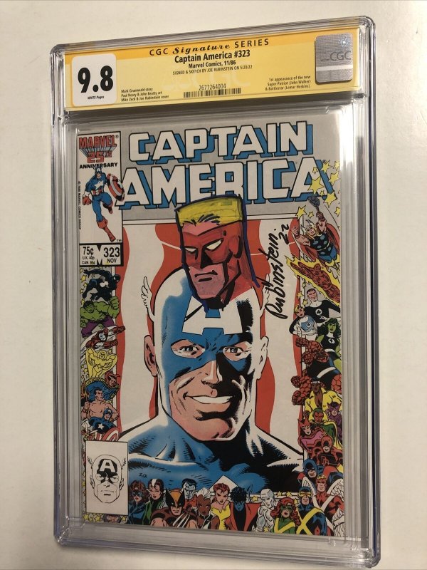 Captain America (1986)#326 (CGC 9.8 SS WP) Signed Joe Rubinstein