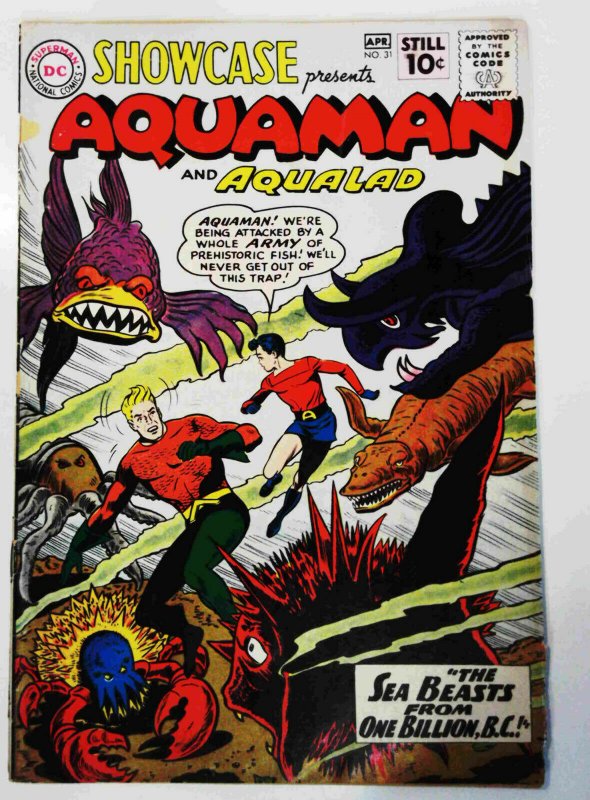 Showcase #31 DC 1961 GD Silver Comic Book Featuring Aqualad Key 2nd Full Solo