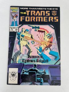 The Transformers # 24 VF Marvel Comic Book Optimus Prime Megatron Bee 8 J248